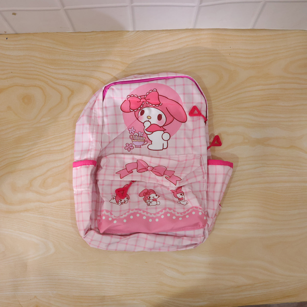 Cute Bow And Bunny Design Backpack (1 Pc 13 Inch)