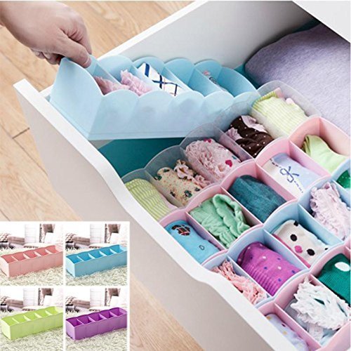 Socks Undergarment Storage Drawer Organiser Set of 4 (Color May Vary)