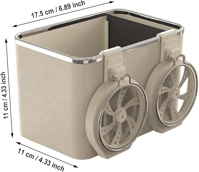 Storage Box with 2 Foldable Cup Holder Multifunctional Universal Car Console Box