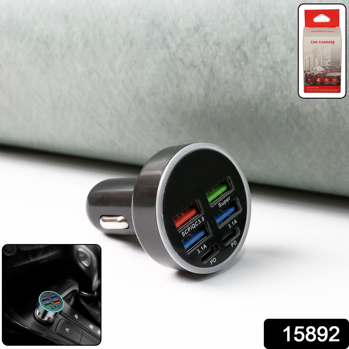 Multi-port Fast Car Charger For 12v24v Vehicles  4-usb Smart Adapter