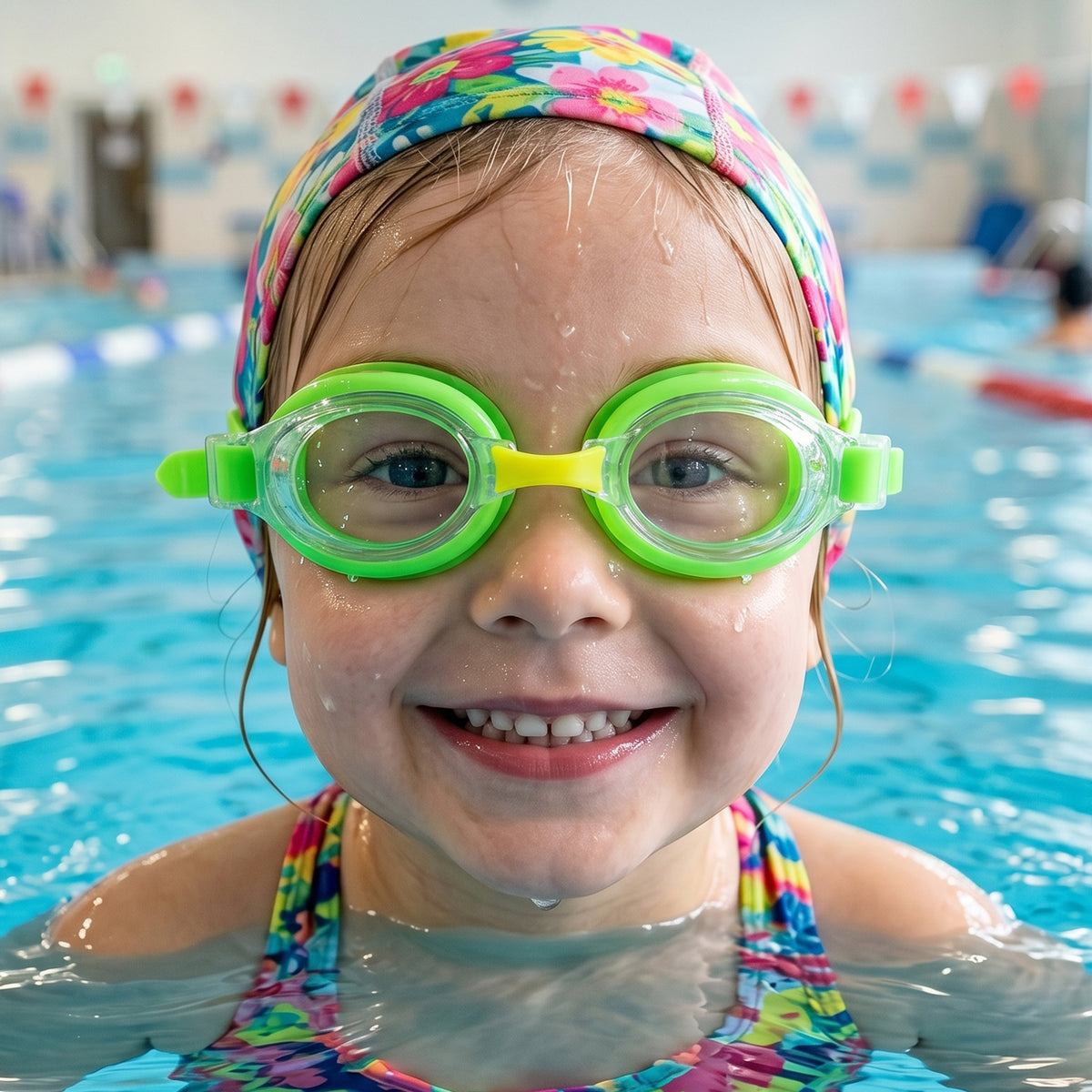 Premium Swimming Goggles With Protective Storage Case (1 Pc)