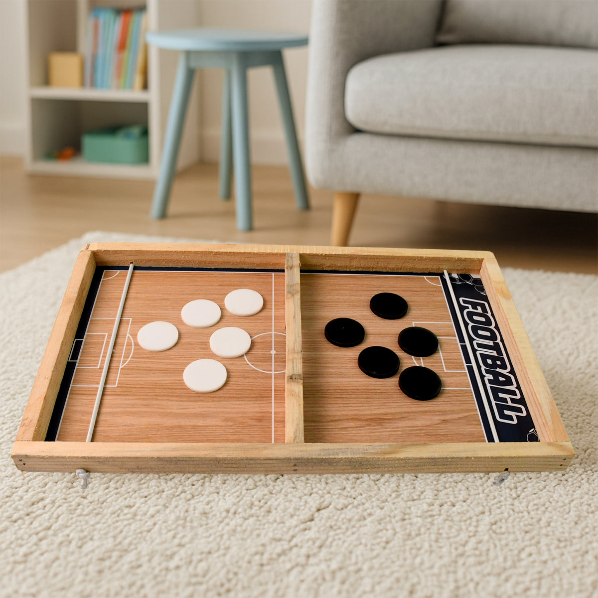 Wooden Board Game Set  Ludo Snakes  Ladders And Desktop Football (3-in-1)