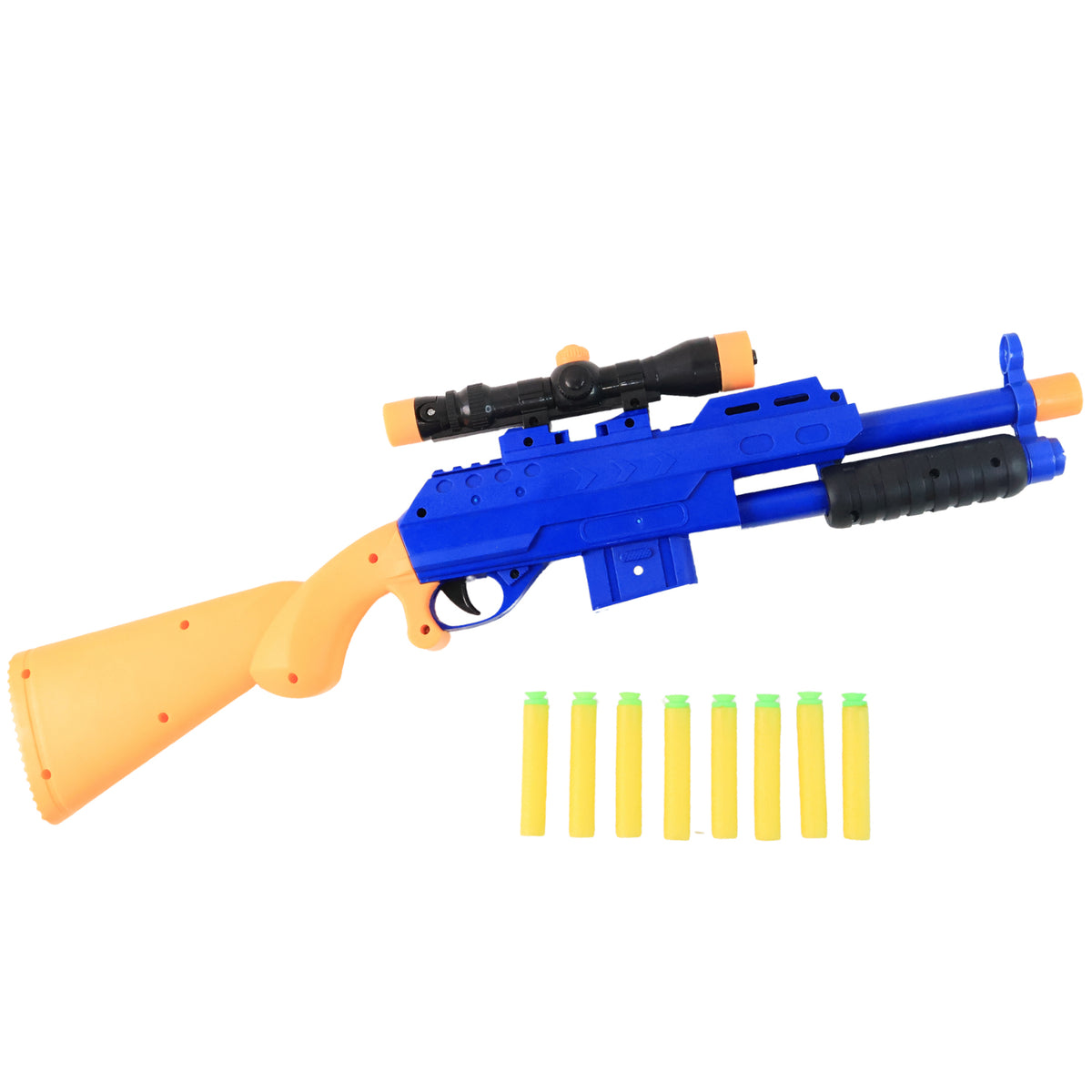 Shot Air Gun Toy With Scope And 8 Soft Foam Bullets Set