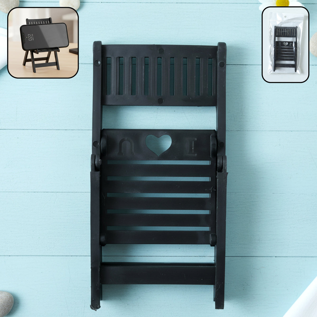 Mini Chair Shape Mobile Stand Holder (1 Pc  Balck Color)