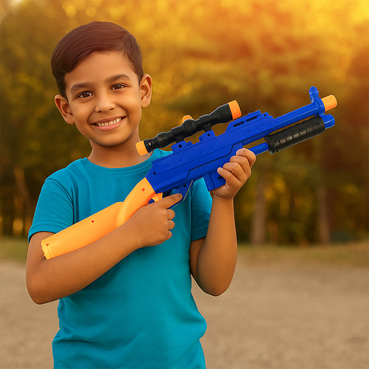 Shot Air Gun Toy With Scope And 8 Soft Foam Bullets Set