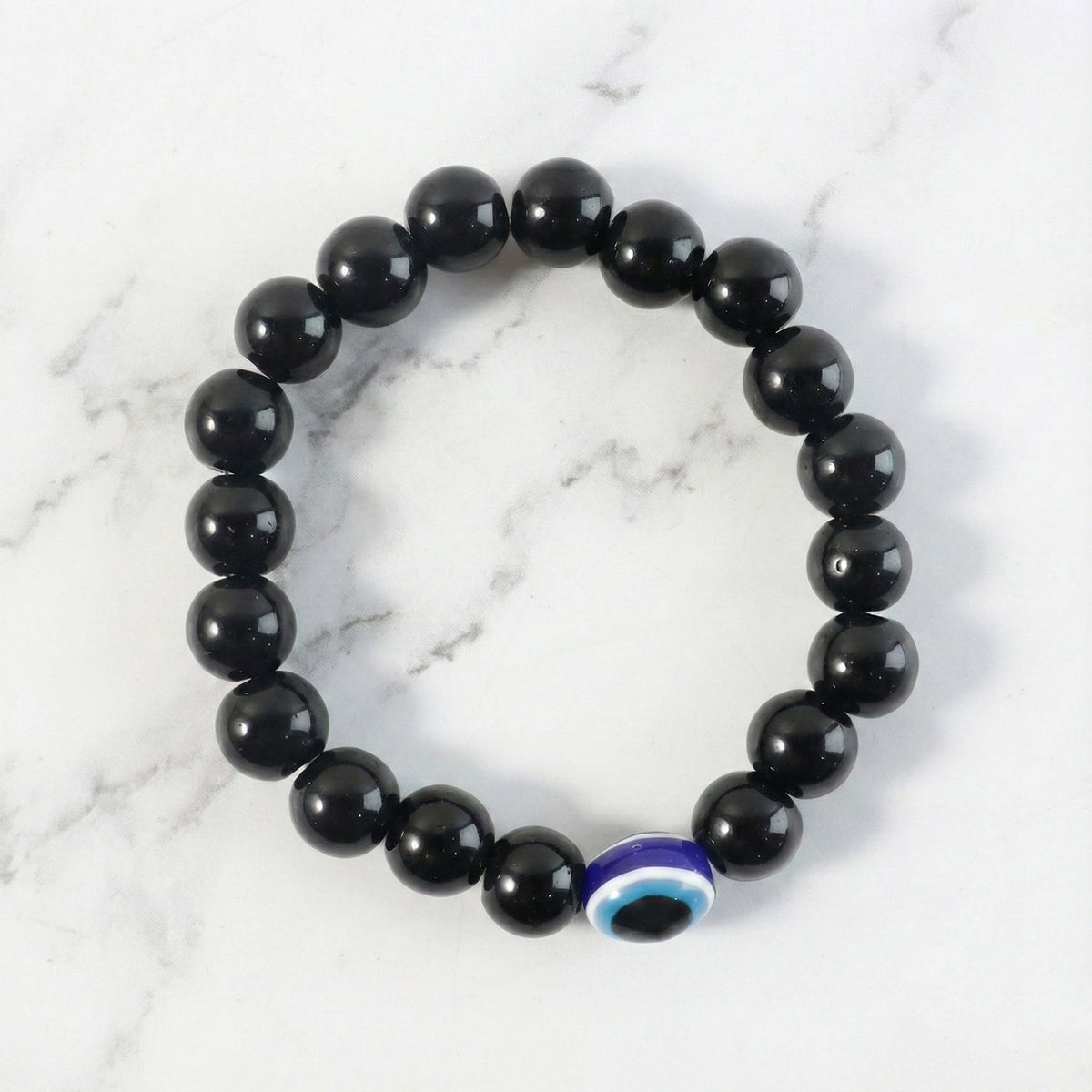 Elegant Dual-tone Crystal Beaded Stretch Bracelet (1 Pc)