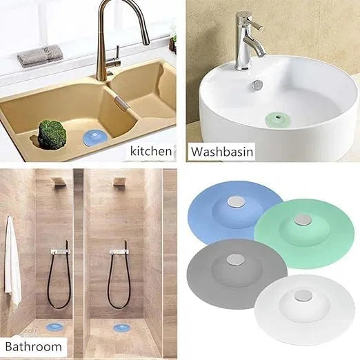 Universal Stopper and Strainer, Strainer and Drain Collapsible Silicone Kitchen Sink Drain Stopper, Catch Food Particles